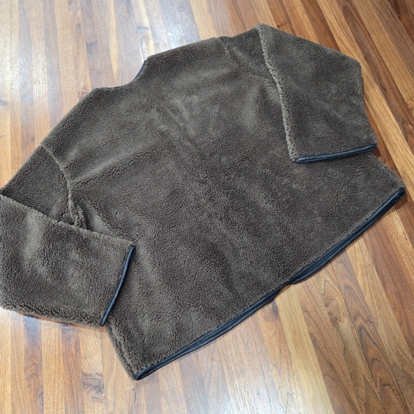 Faux Sherling Coat Dark Brown Universal Threds Crew Neck Size XL - Picture 3 of 10